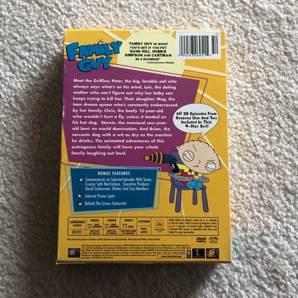 Family Guy Volume 1 Season 1 & 2 DVD - Picture 2 of 2